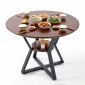 Bàn ăn tròn LEVO 1m Gỗ Tràm chân sắt sơn tĩnh điện - BA68210