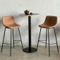 Combo bàn bar tròn 60cm gỗ plywood vân đá và 2 ghế - CBB001