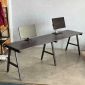 Bàn làm việc cụm 2 240x120cm gỗ cao su chân sắt hệ Aconcept HBAC028
