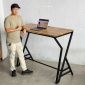 Bàn làm việc đứng 140cm gỗ Tràm chân sắt lắp ráp - STD68046