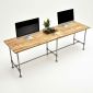Bàn làm việc đôi 240x60cm Gỗ Tràm chân Ống Nước Sắt - PPF014