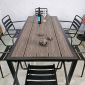 Combo bàn ngoài trời gỗ nhựa và 6 ghế sắt CBNT007