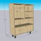 Tủ Kệ di động gỗ cao su 80x30x107cm - KTT68025