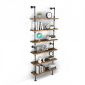 Kệ ống nước sắt gỗ tràm treo áp tường 80x25x220cm - PPF001