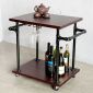 Xe đẩy 2 tầng ống nước sắt kết hợp gỗ tràm 60x45x65cm - PPF004