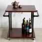 Xe đẩy 2 tầng ống nước sắt kết hợp gỗ tràm 60x45x65cm - PPF004
