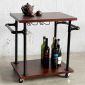 Xe đẩy 2 tầng ống nước sắt kết hợp gỗ tràm 60x45x65cm - PPF004