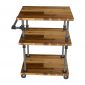 Xe đẩy 3 tầng ống nước sắt kết hợp gỗ tràm 60x45x80cm - PPF005