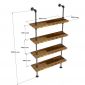 Kệ ống nước sắt 4 tầng gỗ tràm treo áp tường 80x25x155cm  - PPF007