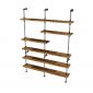 Kệ 6 tầng gỗ Tràm ống nước sắt tiện ren 160x25x220cm - PPF008