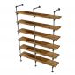 Kệ ống nước sắt tiện ren 6 tầng gỗ Tràm 160x40x220cm - PPF009