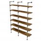 Kệ ống nước sắt tiện ren 6 tầng gỗ Tràm 160x40x220cm - PPF009