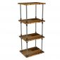 Kệ ống nước sắt 4 tầng gỗ Tràm 60x45x145cm - PPF010