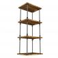 Kệ ống nước sắt 4 tầng gỗ Tràm 60x45x145cm - PPF010