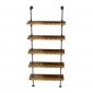 Kệ ống nước sắt 5 tầng gỗ Tràm treo áp tường 80x25x185cm - PPF011