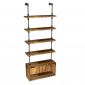 Kệ ống nước sắt 4 tầng gỗ tràm có hộc chân 80x30x200cm - PPF012