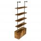 Kệ ống nước sắt 4 tầng gỗ tràm có hộc chân 80x30x200cm - PPF012