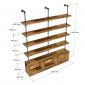 Kệ ống nước dài 160cm 4 tầng gỗ tràm có hộc chân dài -  PPF013