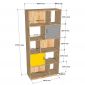 Kệ sách hiện đại BOTA gỗ cao su 80x30x175cm - KS68293