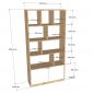 Kệ sách Azen gỗ cao su 90x30x180cm - KS68294