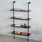 Kệ ống nước sắt 4 tầng gỗ tràm treo áp tường 80x25x155cm  - PPF007