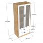 Tủ tài liệu gỗ cao su, tủ trang trí văn phòng 60x35x140cm - THS68075
