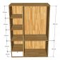 Tủ quần áo 3 cánh 120x53x184cm gỗ cao su TQA68054