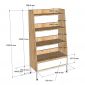 Kệ sách Angle 80x40x150cm gỗ cao su KS68301