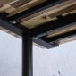 Bàn chữ L 140x100cm gỗ tràm chân sắt hệ TIO HBTO028