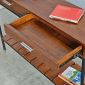 Bàn console 2 tầng có ngăn kéo gỗ khung sắt CST045