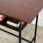 Bàn làm việc có ngăn để sách 100x50cm gỗ cao su khung sắt SPD68205