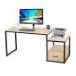 Bàn máy tính liền kệ để máy in 165x60cm gỗ cao su FD68070