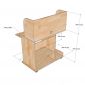 Bàn máy tính, máy in Printo 90x50cm gỗ cao su COD68059