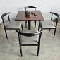 Combo bàn cafe vuông 70x70cm và 4 ghế Bull sắt CBCF319