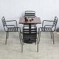 Combo bàn cafe vuông 70x70cm và 4 ghế sắt CBCF318