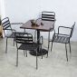 Combo bàn cafe vuông 70x70cm và 4 ghế sắt CBCF318