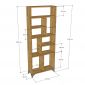 Kệ sách 80x30x210cm gỗ cao su chân sắt KS68295