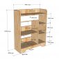 Kệ sách Combi 80x30x100cm gỗ cao su KS68296