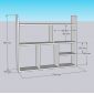 Kệ sách treo tường 100x20x90cm gỗ cao su KS68307