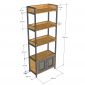 Kệ sách ngăn tủ AURA 60x30x160cm gỗ cao su KS68298