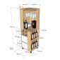 Tủ rượu góc tường di động 45x45x140cm gỗ cao su KGT68036