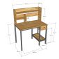 Bàn học liền kệ sách 100x60x125cm gỗ cao su FD68071