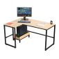 Bàn máy tính góc L 140x100cm gỗ cao su CD68035