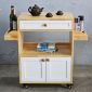 Kệ bếp di động đa năng KISPLA 90x40x80cm gỗ cao su KB68056