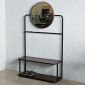 Kệ thay giày có gương 100x35x170cm gỗ cao su KG68082