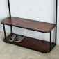 Kệ thay giày có gương 100x35x170cm gỗ cao su KG68082