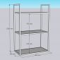 Kệ nhà bếp 3 tầng 80x40x120cm gỗ cao su KB68054