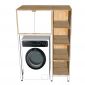 Kệ máy giặt liền tủ kệ 105x65x155cm gỗ cao su KMG68019