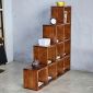 Kệ sách hình bậc thang 120x25x120cm gỗ cao su KS68231