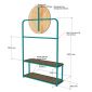 Kệ thay giày có gương 100x35x170cm gỗ cao su KG68082